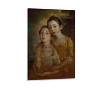 Thomas Gainsborough The Painter's Daughters with A Cat Poster Picture Print Canvas Poster Wall Paint Art Posters Decor Modern Home Artworks 20x30inch(50x75cm)