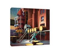 Thomas Hart Benton Giclee Canvas Print-Famous Oil Painting Reproduction On Canvas-' Bucket’Framed Ready to Hang Canvas Wall Art Pictures for Living Room Decor 20x20cm(9x9in) Framed