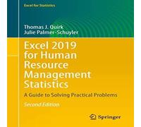Thomas J. Quirk Excel 2019 for Human Resource Management Statistics : A Guide to Thomas J. Quirk Multicolor