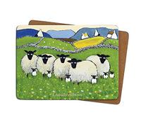 Thomas Joseph Family Album Table Mat - Sheep Gift Placemat with Cork Backed Hardboard, Wipe Clean Surface, 290mm x 215mm, 1 Piece