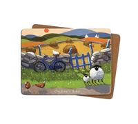 Thomas Joseph on Ewer Bike Table Mat - Sheep Gift Placemat from the Whimsical World Sheep Range - Cork Backed Hardboard - 290mm x 215mm