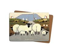 Thomas Joseph Rush Hour Table Mat - Sheep Gift Placemat with Cork Backed Hardboard, Wipe Clean Surface, 290mm x 215mm, 1 Piece