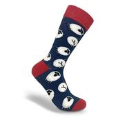 Thomas Joseph Sheep Socks Bright Funky Patterned Pair of Socks for Women Small Navy/Red