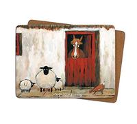 Thomas Joseph Stop Naggin Table Mat - Sheep Gift - Cork Backed Hardboard Placemat - 290mm x 215mm - 1 Piece