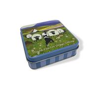 Thomas Joseph Sweets Tin Fudge Reusable Box Irish Fudge 3.52 Oz Sweets Sheep Design Ireland 4 x 4 x 1.5 (Doggy Sitting Tin)