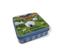 Thomas Joseph Sweets Tin Fudge Reusable Box Irish Fudge 3.52 Oz Sweets Sheep Design Ireland 4 x 4 x 1.5 (Time to Put Ewer Feet Up Tin)