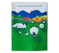 Thomas Joseph Tea Towel, Time To Put Ewer Feet Up Sheep Design