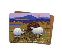 Thomas Joseph Top O' The Morning to Ewe Table Mat - Sheep Gift - Cork Backed Placemat - 290mm x 215mm