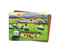 Thomas Joseph Would Ewe Play a Round with Me Table Mat - Sheep Gift - Cork Backed Hardboard Placemat - 290mm x 215mm - 1 Piece