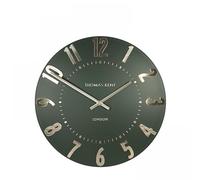 Thomas Kent 12" Olive Green Mulberry Wall Clock with Embossed Foiled Metallic Numerals