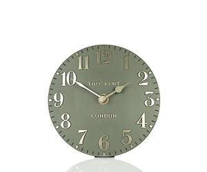 Thomas Kent - Arabic Lichen Green Mantel Clock - 6'' AMC06066