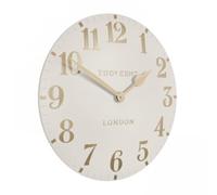 Thomas Kent Arabic Oatmeal Large Wall Clock - 20" - Cream with Gold Numerals