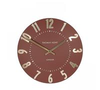 Thomas Kent Auburn 12" Mulberry Wall Clock with Quartz Movement & Embossed Foiled Metallic Numerals