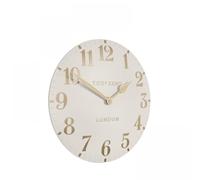 Thomas Kent London Thomas Kent 12"" Oatmeal Arabic Wall Clock with Champagne Gold Raised Numerals & Quartz Movement, AMC12070