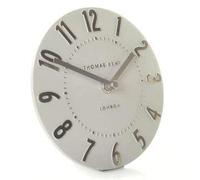 Thomas Kent Mulberry Mantel Clock Silver Cloud 6" Diameter