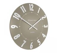 Thomas Kent Mulberry Mocha Large Wall Clock - 51x51x4cm (20x20x2 Inch) - Brown Dial with Champagne Numerals and Hands - Open Faced Convex Shape