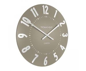 Thomas Kent Mulberry Mocha Large Wall Clock - 51x51x4cm (20x20x2 Inch) - Brown Dial with Champagne Numerals and Hands - Open Faced Convex Shape