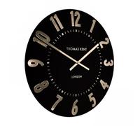 Thomas Kent Mulberry Noir Large Wall Clock - 20" - Black with Gold Numerals