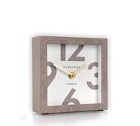 Thomas Kent Nordic Pink Square Mantel Clock - Quartz Movement with Silent Sweep - Gold Metal Hands