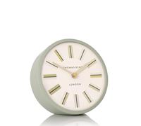 Thomas Kent Swift Dusty Green Mantel Clock - Quartz Movement - Convex Glass Lens with Cream Dial & Gold Hands - 5"