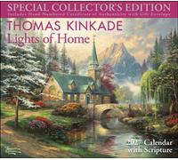 Thomas Kinkade Collector's Scripture Edition 2027 Deluxe Wall Calendar + Print : Lights of Home