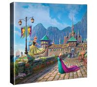 Thomas Kinkade Disney Frozen Celebration in Arendelle Gallery Wrapped Canvas (14x14)