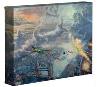 Thomas Kinkade Disney's Tinker Bell and Peter Pan Fly To Neverland 8 x 10 Gallery Wrapped Canvas