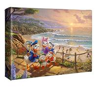 Thomas Kinkade Donald and Daisy A Duck Day Afternoon 8" x 10" Gallery Wrapped Canvas Art | Frameless Room Wall Art | Certificate of Authenticity Included