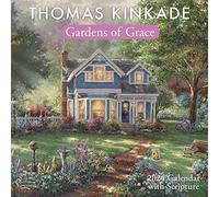 Thomas Kinkade Gardens of Grace with Scripture 2024 Wall Calendar