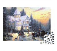 Thomas Kinkade Jigsaw Puzzle, Museum Puzzles 1000 Piece Jigsaws for Adults, Fine Art Puzzle Adult, Difficult And Challenge, World Famous Paintings Wooden Puzzles