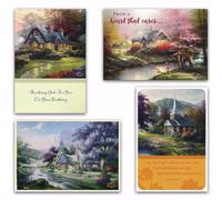 Thomas Kinkade Painter of Light - All Occasion - 4 Design Assortment with Scripture - 12 Boxed Cards & Envelopes (Birthday, Praying for You, Thank You, Encouragement)
