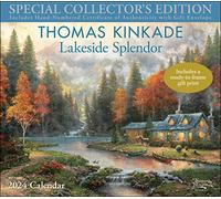 Thomas Kinkade Special Collector's Edition 2024 Deluxe Wall Calendar with Print: Lakeside Splendor