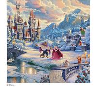 Thomas Kinkade Studios Beauty and the Beast's Winter Enchantment 14 x 14 Wrapped Canvas