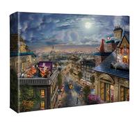 Thomas Kinkade Studios The Aristocats Love Under the Moon 8" x 10" Gallery Wrapped Canvas