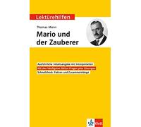 Thomas Mann Klett Lektürehilfen Thomas Mann, Mario und der Zauberer: (Paperback)