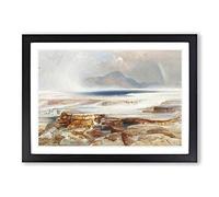 Thomas Moran Hot Springs of The Yellowstone Framed Print | A2 Black Framed Wall Art | Ready to Hang | Modern Nature Picture | Living Room Bedroom Lounge Office