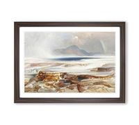 Thomas Moran Hot Springs of The Yellowstone Framed Print | A2 Walnut Framed Wall Art | Ready to Hang | Modern Nature Picture | Living Room Bedroom Lounge Office