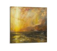 Thomas Moran Painter Masterpiece Poster Fiercely The Red Sun Descending, Burned His Way Along The Heavens Artworks Picture Print Wall Art Painting Canvas Decor Homes Decorative 12x12inch(30x30cm)