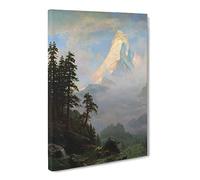 Thomas Moran Rocky Mountain Canvas Print | Gallery Wrapped 30mm Frame Wall Art | 24x16 inches | Ready to Hang | Modern Landscape Picture | Living Room Bedroom Lounge Office