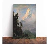 Thomas Moran Rocky Mountain Canvas Print | Gallery Wrapped 30mm Frame Wall Art | 30x20 inches | Ready to Hang | Modern Landscape Picture | Living Room Bedroom Lounge Office