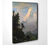 Thomas Moran Rocky Mountain Canvas Print | Gallery Wrapped 30mm Frame Wall Art | 30x20 inches | Ready to Hang | Modern Landscape Picture | Living Room Bedroom Lounge Office
