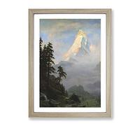 Thomas Moran Rocky Mountain Classic Painting Framed Print | A2 Oak Framed Wall Art | Ready to Hang | Classic Landscape Picture | Living Room Bedroom Lounge Office
