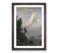 Thomas Moran Rocky Mountain Framed Print | A2 Walnut Framed Wall Art | Ready to Hang | Modern Landscape Picture | Living Room Bedroom Lounge Office