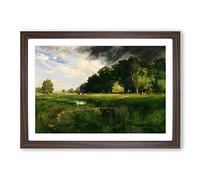 Thomas Moran Summer Squall Glenn Framed Print | A2 Walnut Framed Wall Art | Ready to Hang | Modern Landscape Picture | Living Room Bedroom Lounge Office