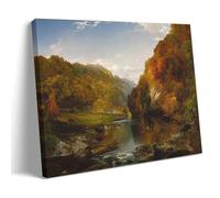 Thomas Moran Wall Art Prints Paintings Poster Autumn Afternoon The Wissahickon 1864 Painting Poster Wall Art Picture Painting Canvas Prints Artworks Bedroom Living Room Decor Frame 08x12inch(20x30cm)