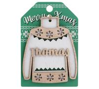 Thomas Name Christmas Jumper Wooden Tree Decoration Personalised Bauble Xmas White