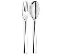 Thomas P501348 2-Piece Kitchen Dining Serving Cutlery Set, Stainless Steel, Includes Large Fork and Spoon, Easy Grip Handles, Ideal for Serving Salad, Pasta, Vegetables, Sharing Dishes