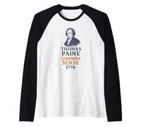 Thomas Paine Common Sense 1776 History Portrait Raglan Baseball Tee