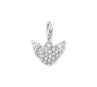 Thomas Sabo Charm Club Sterling Silver Zirconia White Winged Heart Charm 0626-051-14 - - Sterling Silver / Zirconia