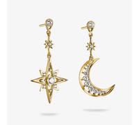 THOMAS SABO 18ct Yellow Gold Plated Cubic Zirconia Moon & Star Drop Stud Earrings H2379-M01-14